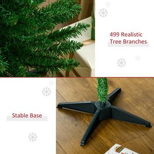 7ft <b>Light</b> Green Pencil Christmas <b>Tree</b> with 499 Realistic Branch Tips and Warm LED <b>Lights</b> Decorated with Stand - Product Image 6