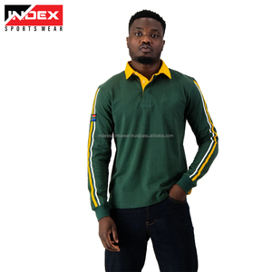 Index Men's Green Yellow White Color Blocked USA Rugby Shirt Full Sleeve Turn-<b>down</b> Collar Breathable Cotton Sportswear - Product Image 6
