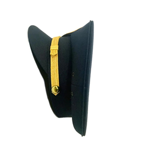 หมวกปักลายมือคุณภาพสูง OEM สำหรับทุกเพศทุกวัย  ขนาดสั่งทำได้  วัสดุผ้าขนสัตว์  สายรัดสีทอง  ผ้าฝ้ายเรียบ  ปีกหมวกแบบยูนิฟอร์ม - Product Image 4