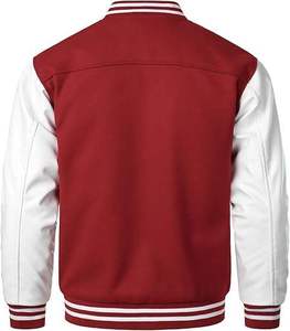 Chaqueta Varsity Personalizada para Hombre, Chaqueta Letterman de Mezcla de Lana con Mangas de Cuero Genuino, Marca Privada OEM ODM, Ropa de Calle - Product Image 2
