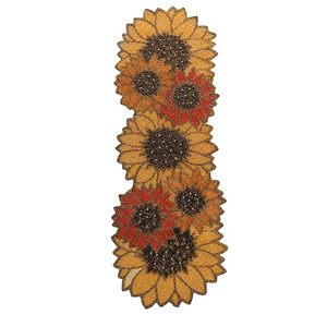 Camino de mesa de algodón con estampado de girasoles, decoración floral rústica para el hogar, lavable - Product Image 3