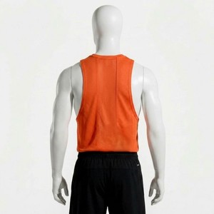 Camiseta Deportiva sin Mangas para Hombre, Color Naranja, Cuello Redondo, Secado Rápido, Tejido de Poliéster, Ropa Deportiva - Product Image 3