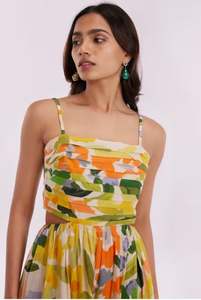 เดรสยาวสำหรับชายหาดและงานปาร์ตี้ คุณภาพดีเยี่ยมและโดดเด่น ขายส่ง คอลเลคชั่นซัมเมอร์ 2026 ดีไซน์ทันสมัยไม่ซ้ำใคร คอวี พิมพ์ลายที่เอว สำหรับผู้หญิง - Product Image 2