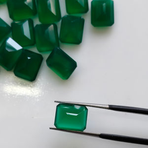 Onyx vert naturel 10x8MM, coupe octogonale, meilleure qualité, pierre précieuse en vrac pour la fabrication de bijoux - Product Image 4