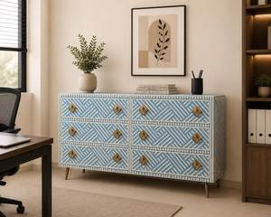 Cómoda de Alta Calidad con Incrustaciones de Hueso, Mueble de Almacenamiento para el Hogar, Ideal para la Sala de Estar, Cómoda India con Incrustaciones de Hueso - Product Image 2