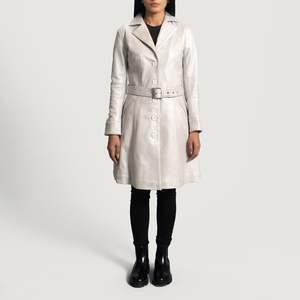 Manteau Trench en Cuir de Luxe pour Femme, Élégant et Long, Vêtement d'Extérieur Haut de Gamme, Style Classique, Vêtements Personnalisés en Gros - Product Image 6