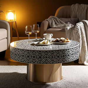 Customizable Bone Inlay <b>Coffee</b> <b>Table</b> Handmade Resin Inlay Wooden Furniture for Modern Home Decoration - Product Image 2