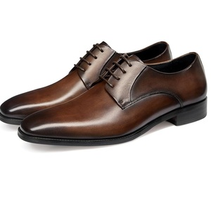 Flat Casual Formal Luxury <b>Top</b> Quality Genuine Leather Brown Shoes Light Weight Cheap Price Boots Shoes For Wedding - Product Image 6