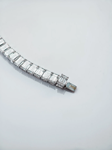 Pulsera de Diamantes de Corte Esmeralda en Plata 925, Clásica para Mujer, Certificada por IGI, Color D, Diamantes Cultivados en Laboratorio - Product Image 4