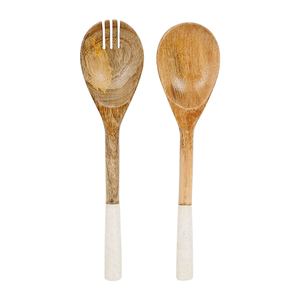 Ustensiles à salade en bois de manguier personnalisés, sans BPA, compatibles lave-vaisselle/micro-ondes/four, pour la maison, les restaurants, les bars et les hôtels - Product Image 5