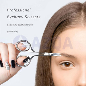 Juego de tijeras de acero inoxidable para cutículas, cejas y vello de la nariz con puntas finas rectas y curvas para un aseo profesional. - Product Image 6