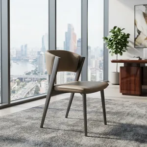 Chaise de salle à manger moderne de luxe à dossier haut avec housse amovible, siège rembourré, structure métallique pour restaurant, café, hôtel et usage domestique en extérieur - Product Image 4