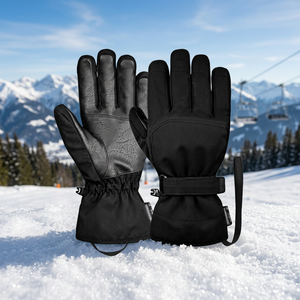 Gants de ski pour couple, imperméables, coupe-vent, en polyester, compatibles avec les écrans tactiles, antidérapants, avec fermeture à boucle - Product Image 2