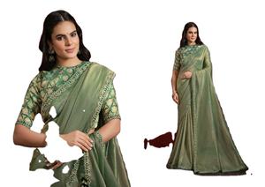 Colección de Sari de seda étnica de calidad superior Blusa patentada floral Bandanas de boda de nuevo diseñador Bandanas Premium tradicionales - Product Image 2