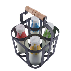 Porte-bouteilles en métal, support à vin, rangement pour bouteilles de lait, pour pique-nique, comptoir, fête, banquet - Product Image 5