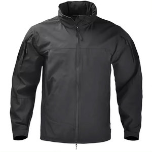 Econex Sports Unisex Black Windproof Hooded Safari Style Eco-Friendly Winter <b>Jacket</b> Crew Neck Zipper Closure <b>Fleece</b> <b>Lining</b> 100% - Product Image 1