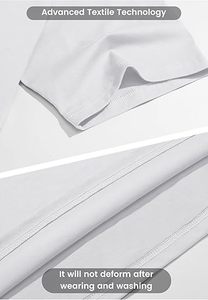 T-shirt blanc à manches courtes et col rond pour homme, coupe classique, couleur unie, en jersey de coton décontracté, respirant, design tricoté teint uni - Product Image 5