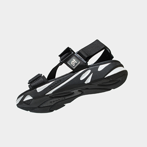 Sandalias con Tiras Cruzadas, Punta Abierta, con Parche de Goma con Logotipo SH en Blanco y Negro, Cierre de Velcro, Ligeras, Deportivas, Casuales, para Todas las Temporadas - Product Image 6