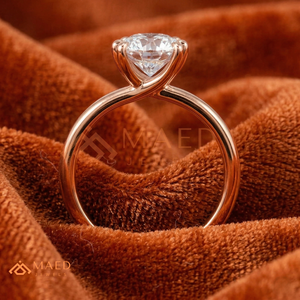 18K Rose Gold Plated Oval Diamond <b>Ring</b> – Romantic Double-Prong Minimalist Solitaire <b>Dainty</b> Rose Gold Oval Anniversary <b>Ring</b> - Product Image 3