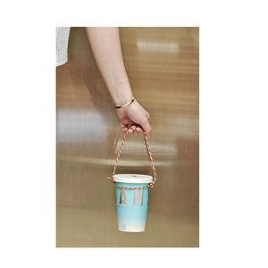 MNINAL JUTE AND SEAGRASS ROPE FOR <b>CUP</b> HANDLE <b>REUSABLE</b> JUTE STRAP NEAT LIGHT WEIGHT TO USE WHOLESALE JUTE <b>CUP</b> HANDLE RED COLOR - Product Image 3