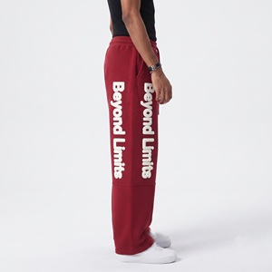 Men's Fleece <b>Puff</b> Print Sweat Pants Mid Drawstring Waist Loose Fit Full Length Trousers Casual Wear 100% Cotton Sweatpants Men - Product Image 3