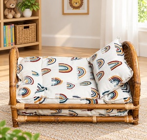 Cuna Artesanal para Bebé de Bambú y Ratán, Cuna Moderna Hecha a Mano, Cama de Madera para Bebés y Niños Pequeños - Product Image 1
