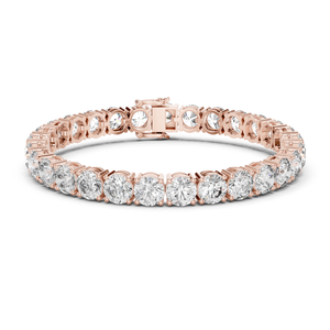 Bracelet à breloques en or rose 14 carats avec diamants de laboratoire pour femmes |   Cadeau de luxe pour un usage quotidien provenant de diamants de culture - Product Image 1