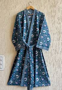 Vestido casual tipo kimono con estampado artesanal, ajuste holgado, largo midi, manga larga, para todas las estaciones, proveedor de pedidos al por mayor - Product Image 3