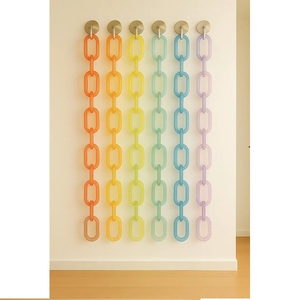 <b>Large</b> Transparent Resin Oval <b>Decorative</b> Chain Link Hanging Accent for Modern Luxury Home <b>Wall</b> <b>Decoration</b> - Product Image 4