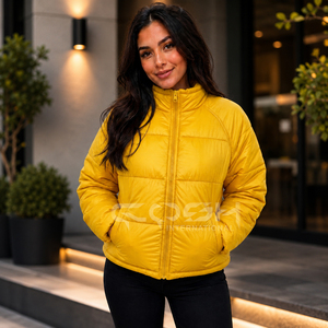 Cosh International <b>Puffer</b> <b>Jacket</b> <b>Cropped</b> Quilted Padded Winter Coat Warm Insulated Outerwear for Women - Product Image 3