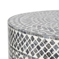 Meilleure vente d'incrustation de perles en nacre, table basse ronde, mobilier de luxe pour salon, hôtel, hall