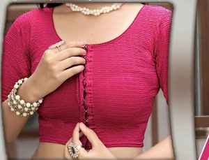 Ready Wear Winter Vintage Breathable Eco-Friendly Anti-Wrinkle Quick Dry Plus Size Half Sleeve Indian Women Blouses Georgette - Product Image 3