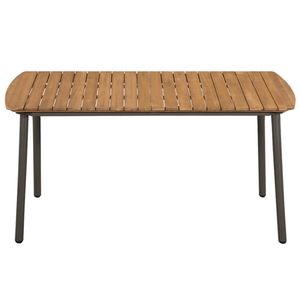 Set da pranzo in legno massello di acacia 59,1 x 35,4 x 28,3 pollici, marrone, per esterni, con struttura in acciaio resistente alle intemperie - Product Image 4