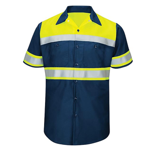 Chaleco de Seguridad de Alta Visibilidad para Hombre, Manga Corta, Personalizado, de Algodón, para Trabajo, con Cinta Reflectante y Botones, Logotipo Personalizado - Product Image 1
