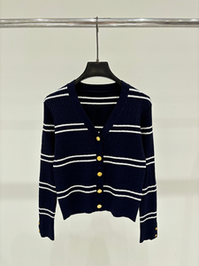 Cárdigan de Punto Acrílico Sólido Azul Marino para Hombre, Antipilling, Manga Larga, Corte Regular, Ropa de Invierno, Cierre de un Solo Botón - Product Image 1
