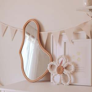 Top pick home decoration wavy edge rattan wall hanging <b>mirror</b> beautiful <b>mirrors</b> produced in Vietnam - Product Image 5