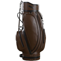 Sac de golf en cuir personnalisé avec votre marque, étiquette privée, design de luxe, portable, léger, couleur marron, poches durables