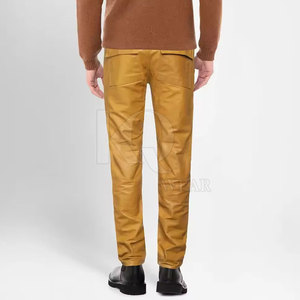 Pantalon en cuir de luxe pour homme, finition douce, coupe confortable, léger, respirant, tendance, pour l'hiver, idéal pour les affaires - Product Image 3