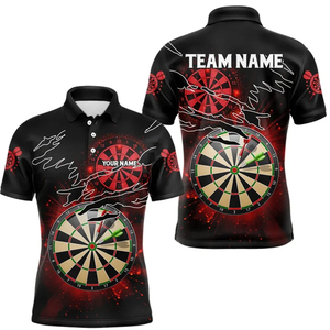 Custom Heat-Transfer Printed Solid Front <b>Dart</b> Shirt Unisex Short Sleeve Moisture Wicking Turn-down Collar Team Name Print All - Product Image 5