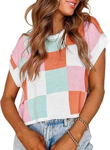 เสื้อครอปแขนสั้นผู้หญิง Aura Knit สีสันสดใสสำหรับฤดูร้อน คอวี ทรงหลวม สไตล์ลำลอง ทันสมัย น้ำหนักเบา แฟชั่น - Product Image 6