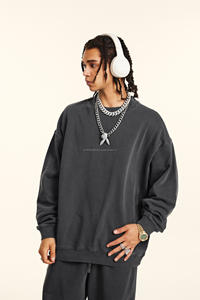 High Quality 380gsm French Terry Acid Wash Sweatshirt Sweatpants and Hoodie <b>Set</b> <b>Men</b> Tracksuits Unisex <b>Sets</b> - Product Image 2