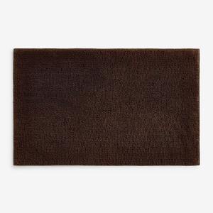 Solid Brown Chenille Bath <b>Mat</b> Rectangle Luxury Modern Design Antibacterial Eco-Friendly Absorbent Non Slip <b>for</b> <b>Bathroom</b> Use - Product Image 1