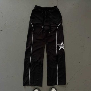 High Quality Nylon Embroidery Pants Custom Embroidered <b>Drawstring</b> Street Wear Loose Fit Oversize Nylon Cargo <b>Trouser</b> for Men - Product Image 3