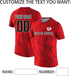 Camiseta de Fútbol de Corea del Sur para Hombre, Personalizada, Roja, con Estampado de Transferencia Térmica, Absorbente de Humedad, Antibacteriana, con Estampado de Leopardo, Cuello Redondo - Product Image 4