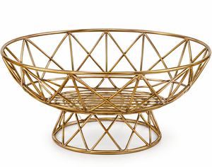 Modern Metal Fruit <b>Basket</b> Wire Footed Bowl Decorative Kitchen Countertop Storage and Serving <b>Basket</b> - Product Image 1