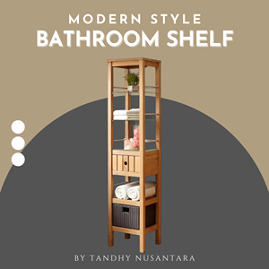 ราคาขายส่ง คุณภาพพรีเมียม ชั้นวางของในห้องน้ำอเนกประสงค์ 5 ชั้น ประหยัดพื้นที่ เฟอร์นิเจอร์ไม้สัก - Product Image 6