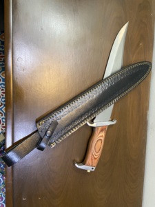 Cuchillo de Caza Edición Especial de Acero de Damasco con Funda de Cuero, Cuchillo de Supervivencia de Última Tendencia - Product Image 4