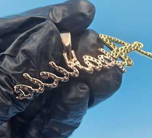 Colgante Personalizado de Moissanita con Nombre o Inicial, Estilo Rapper Iced Out, Joyería Hip Hop, Colgante de Plata 925, Colgante con Letra Inicial - Product Image 5