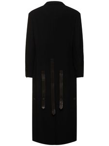 Manteau long en cuir huilé noir standard imperméable et respirant pour homme, style western, avec ceinture, col rabattu, 220g - Product Image 4