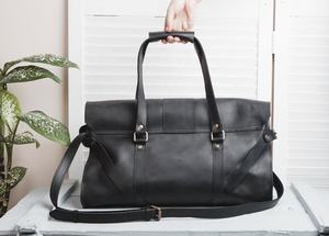 Grand sac fourre-tout unisexe en cuir véritable - Sac de sport de voyage de mode - Sac de sport GYM-0257 - Product Image 2